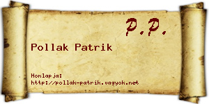 Pollak Patrik névjegykártya